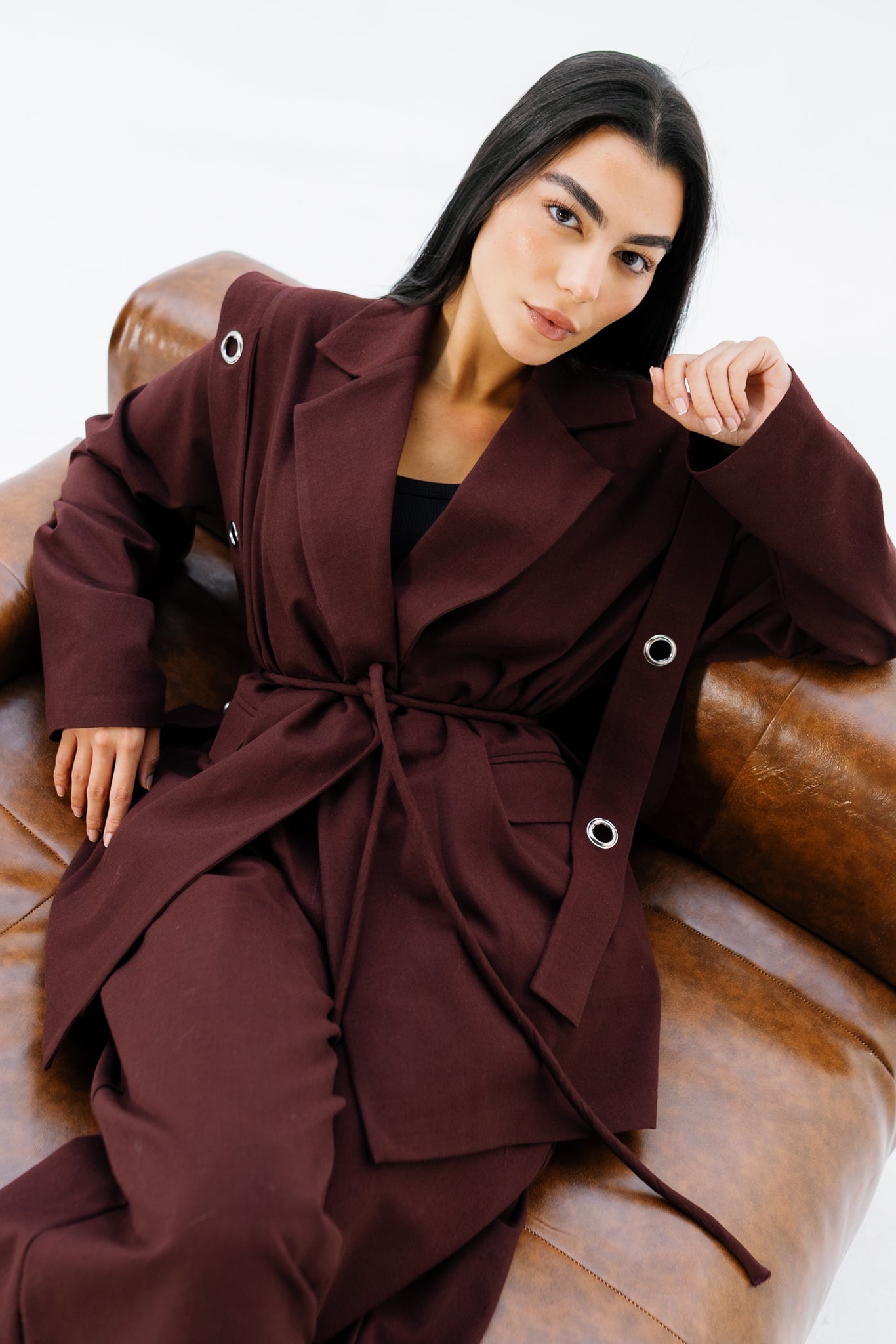 The Studded Affair Set - Burgundy