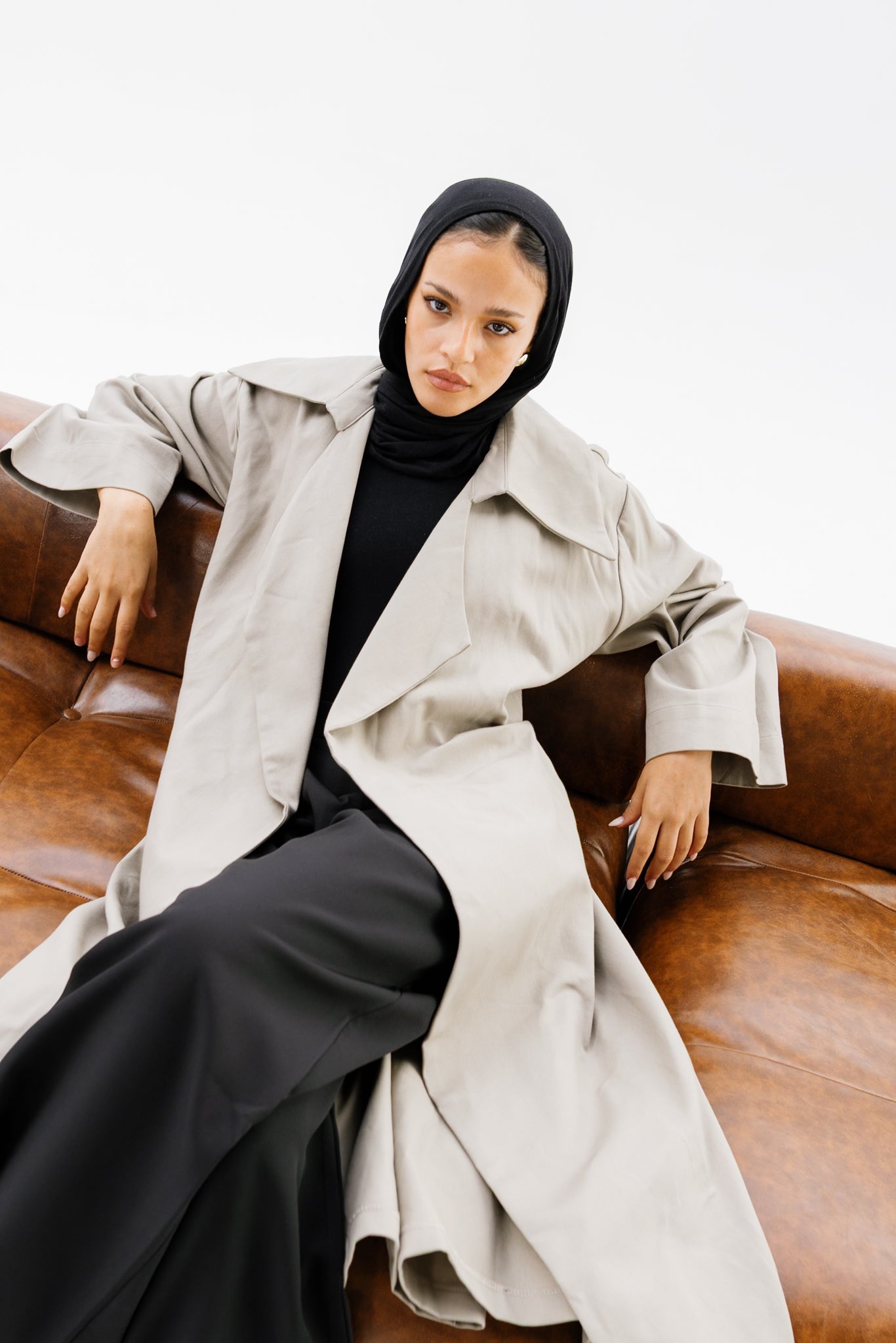 Flowing Trench Coat - Greige