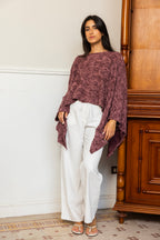 Wild Weave Poncho - Ruby
