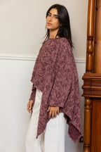 Wild Weave Poncho - Ruby