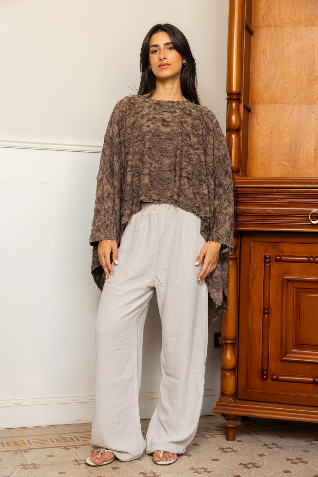 (Pre - Order) Wild Weave Poncho - Brown