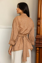 Drape Shirt - Coral Orange