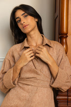 Drape Shirt - Coral Orange