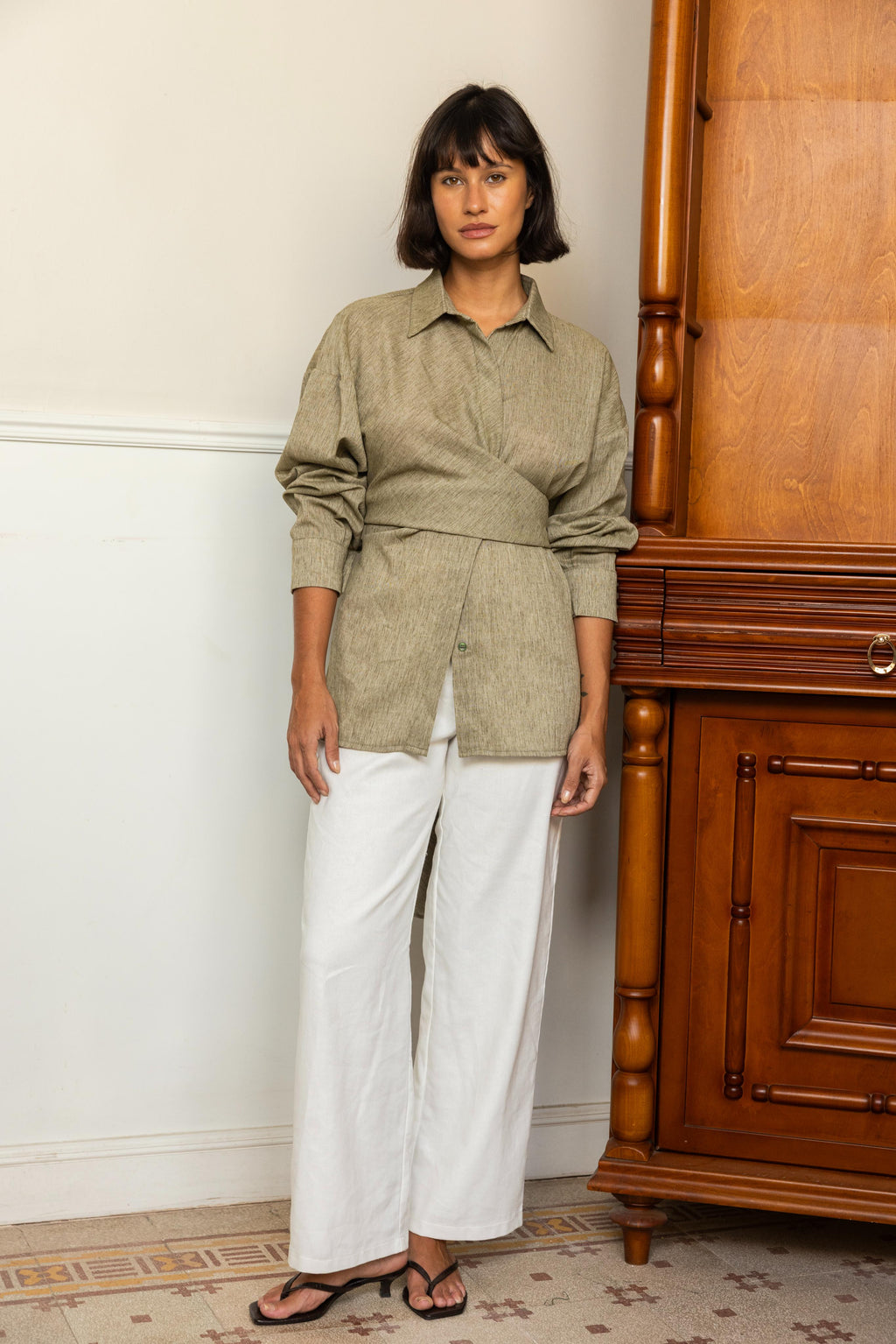 Drape Shirt - Olive
