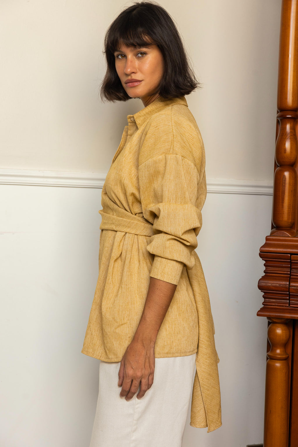 Drape Shirt - Butter Yellow