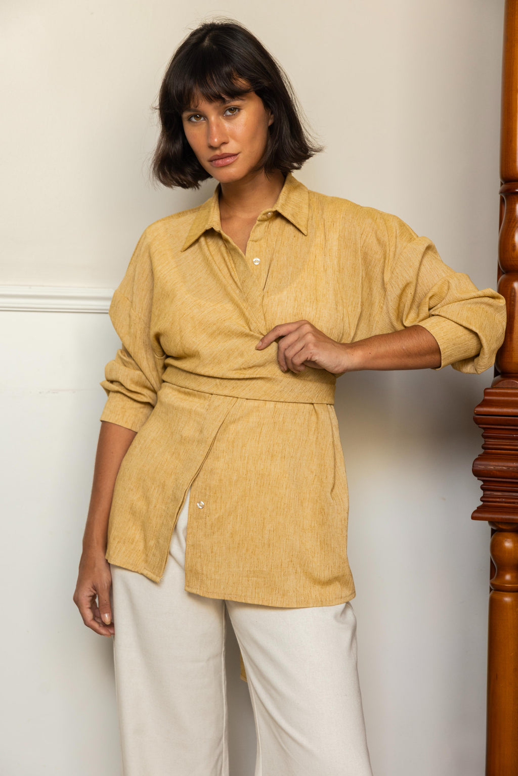Drape Shirt - Butter Yellow