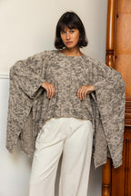 Wild Weave Poncho - Light Gray