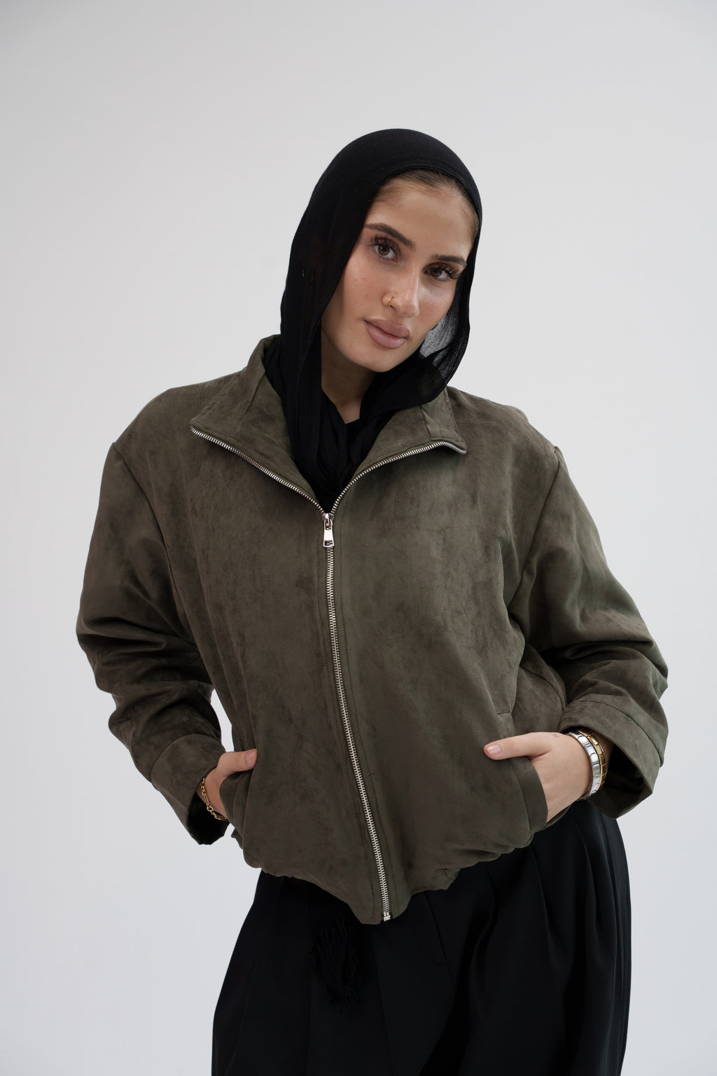 The Mode Bomber Jacket - Olive
