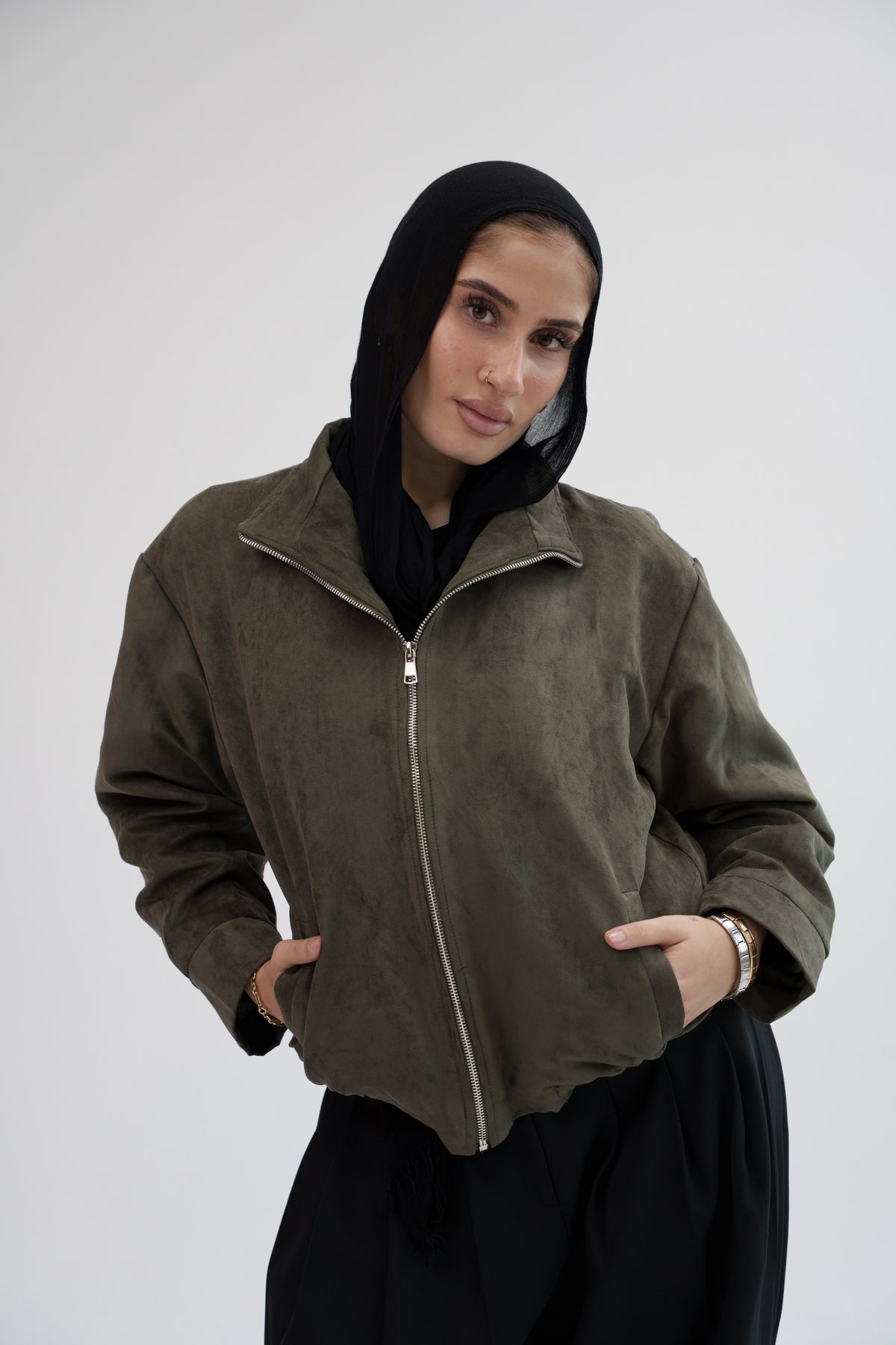 The Mode Bomber Jacket - Olive