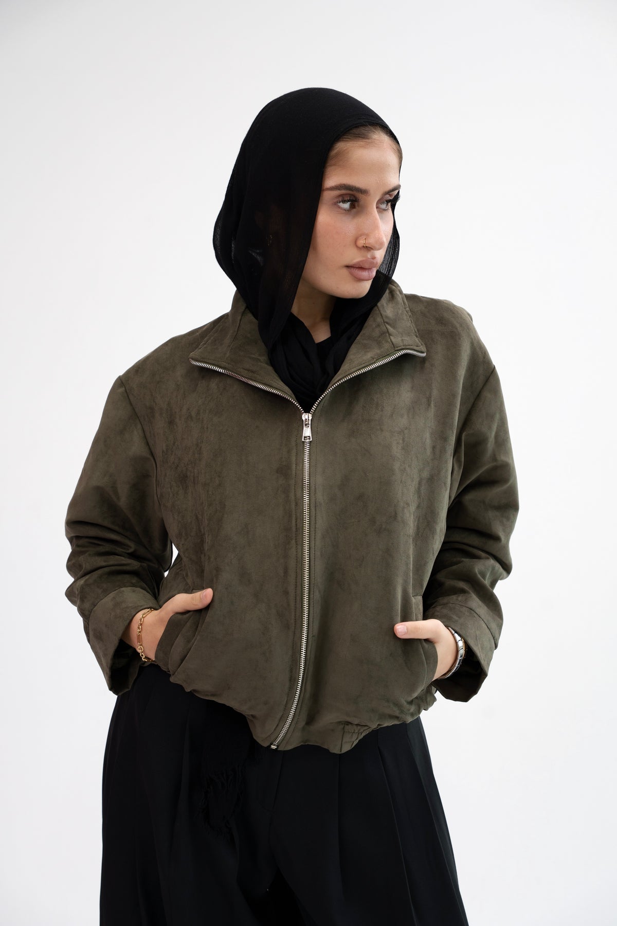 The Mode Bomber Jacket - Olive