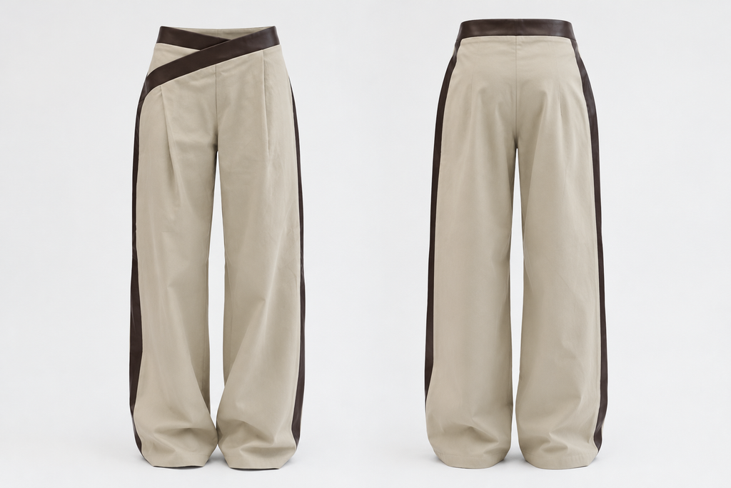 The Contrast Pants - Beige