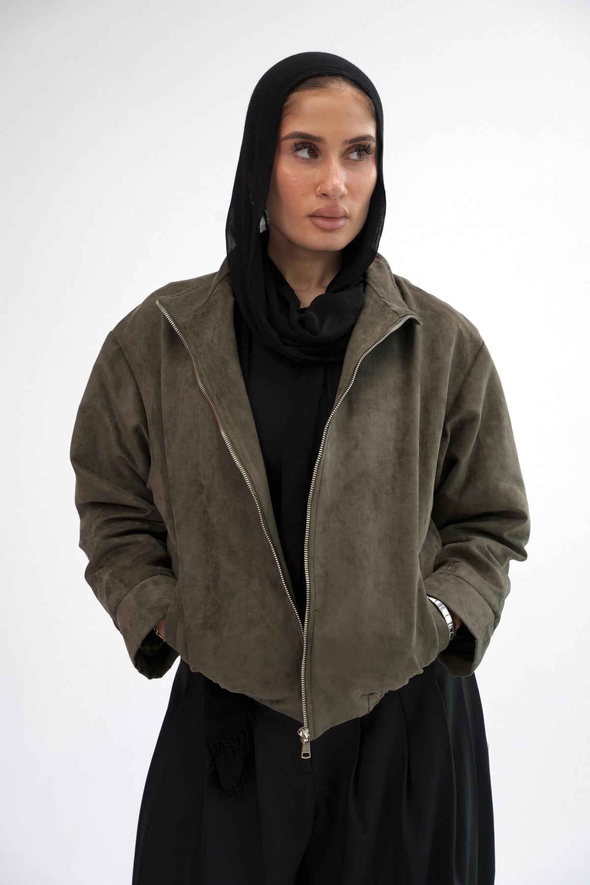 The Mode Bomber Jacket - Olive