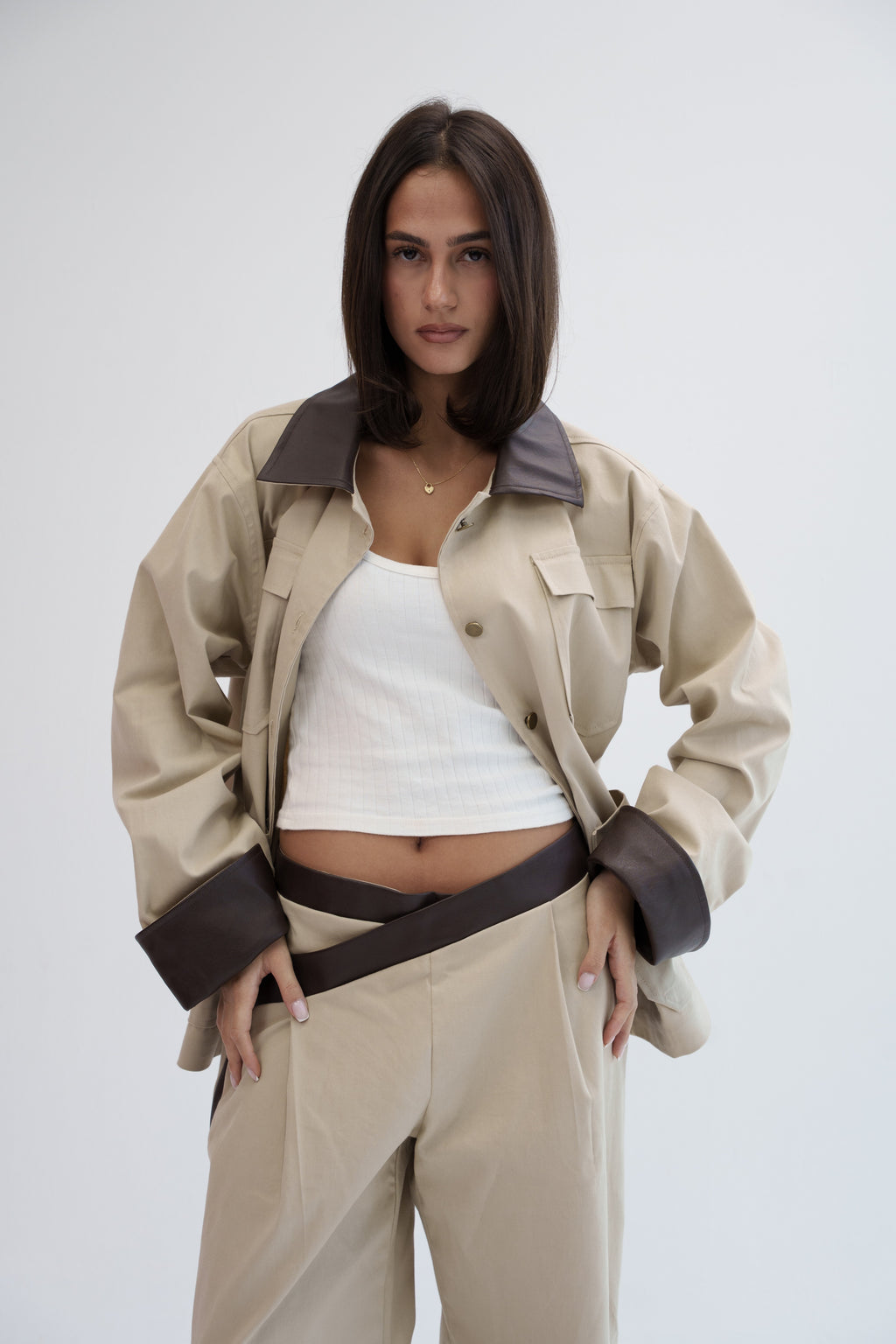 The Contrast Jacket - Beige