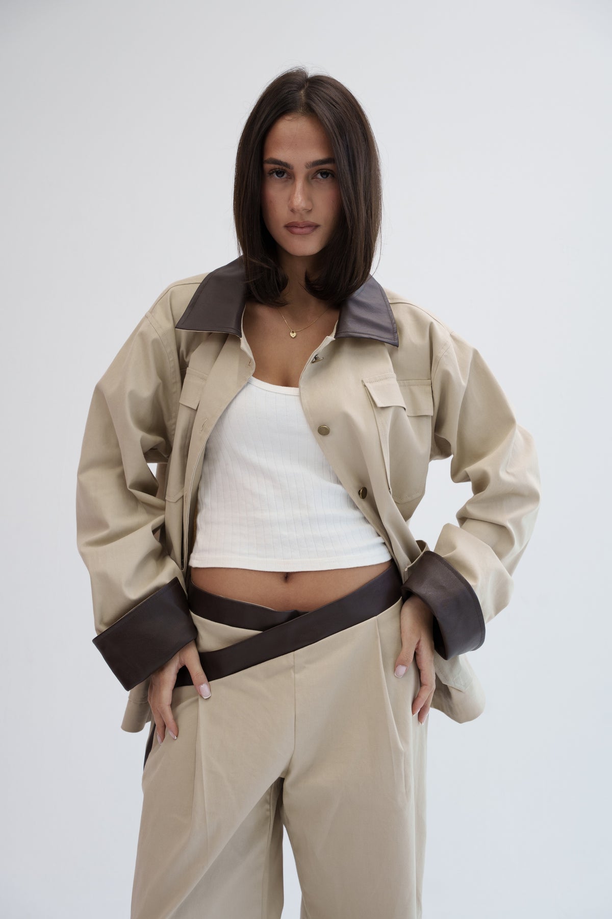 The Contrast Jacket - Beige
