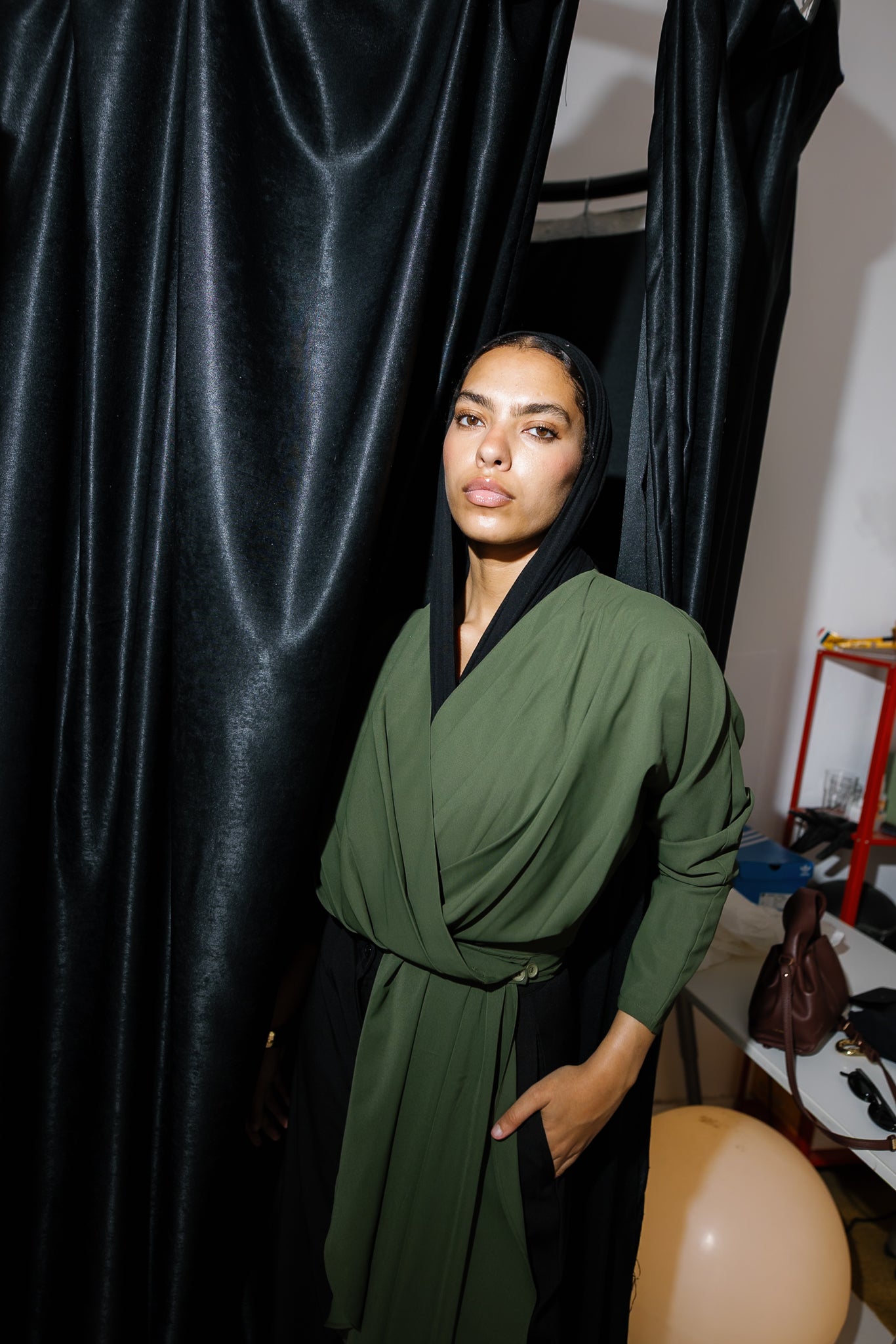 The Flow & Fold Blouse - Olive