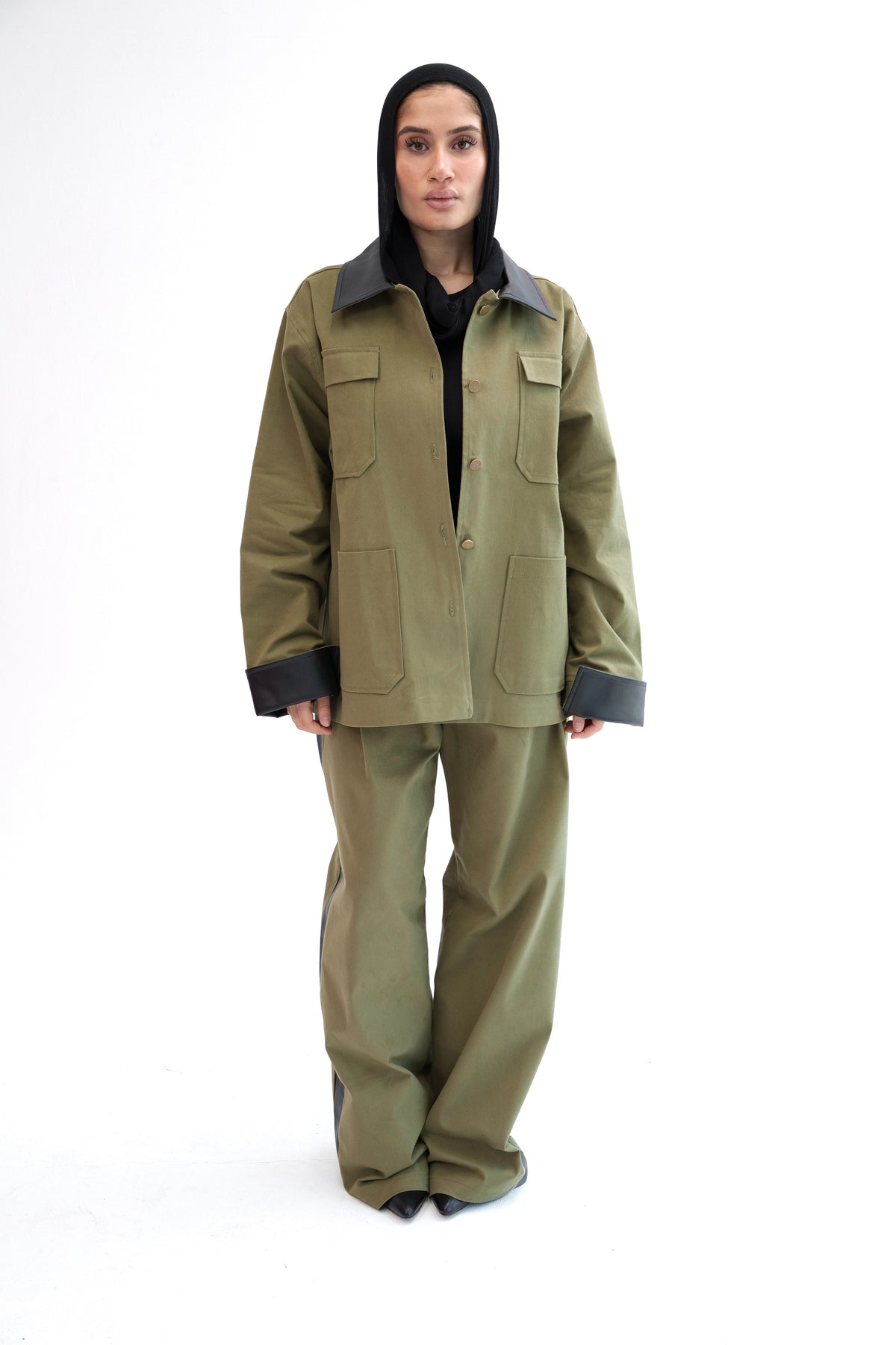 The Contrast Pants - Army