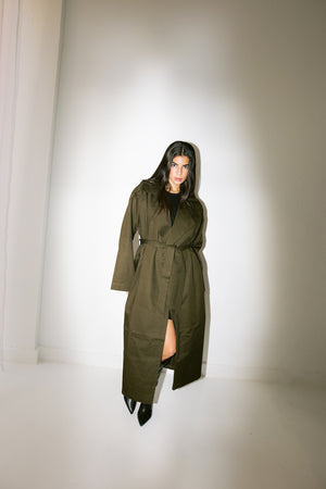 Flowing Trench Coat - Cumin