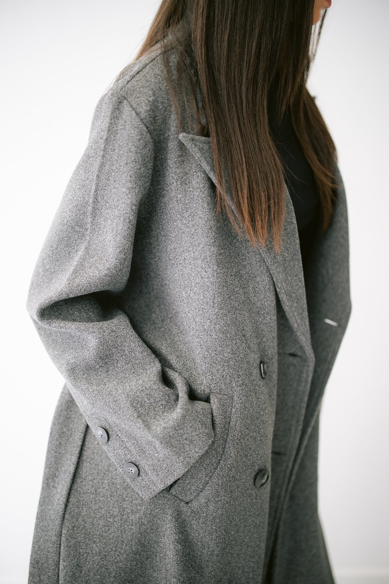 French Long Coat -Dark Gray