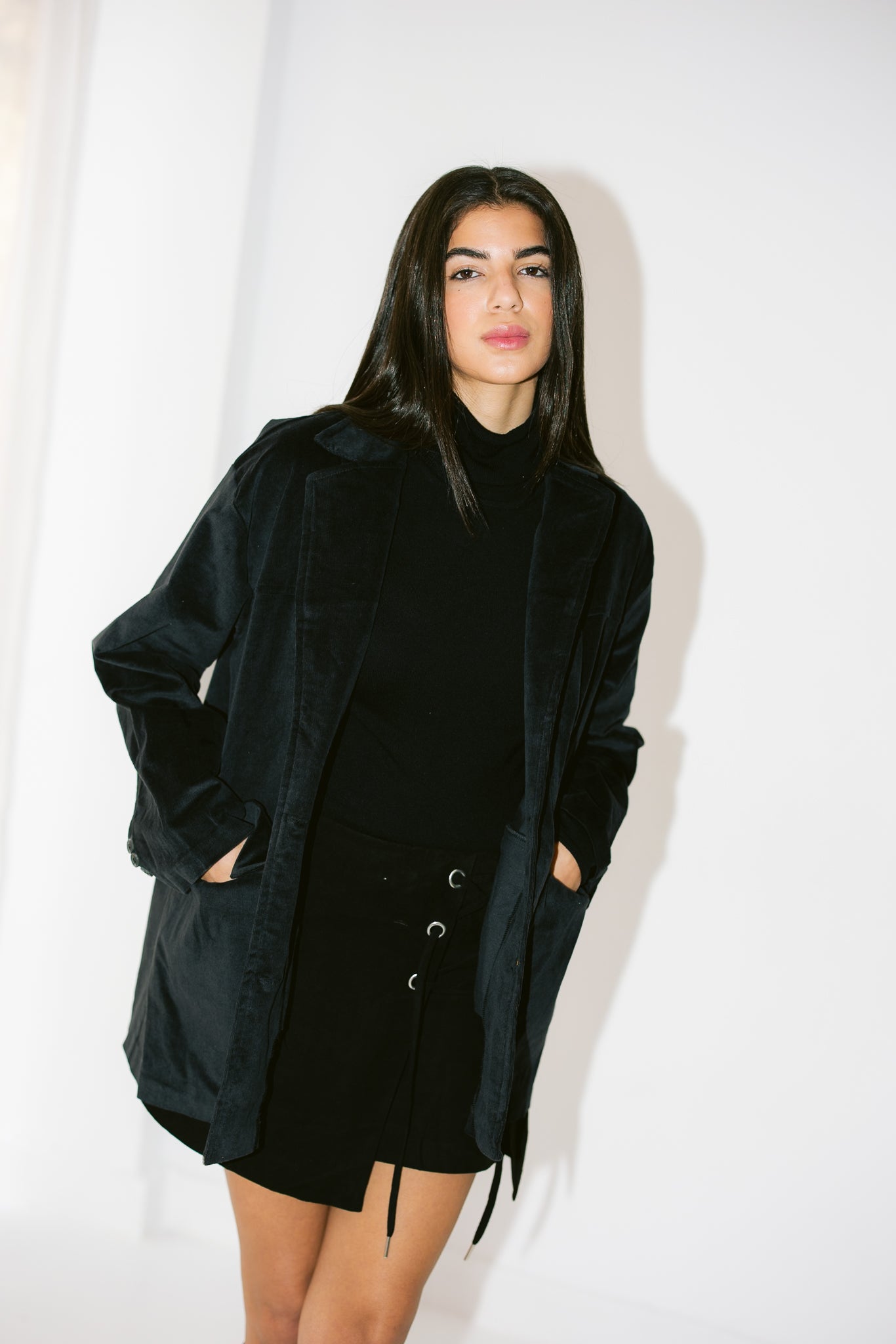Oversized Suede Blazer - Black