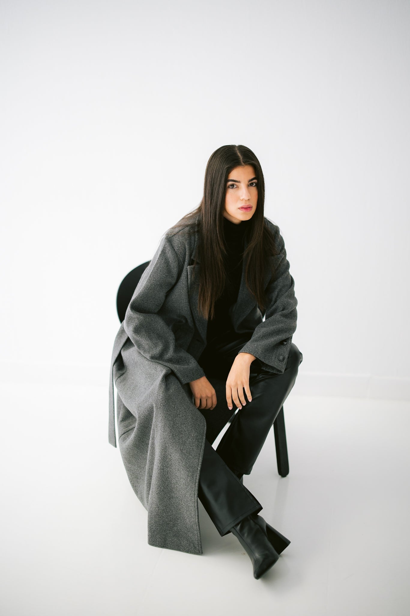 French Long Coat -Dark Gray