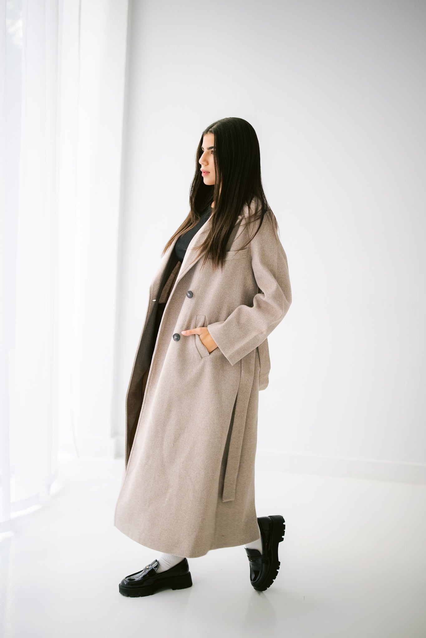 French Long Coat - Beige