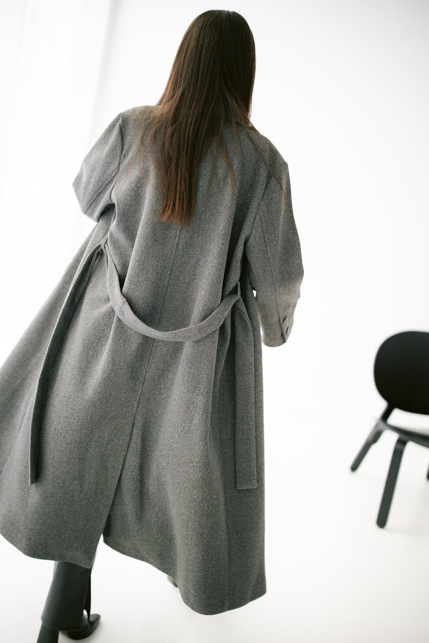 French Long Coat -Dark Gray