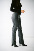 Flared Leather Trousers - Black