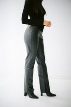 Flared Leather Trousers - Black