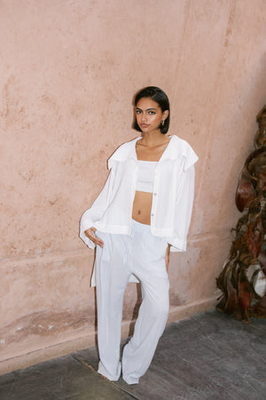 Waffle Knit Shirt - White