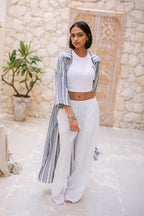 Textured Trousers - Light Blue