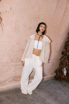 Textured Trousers - Beige