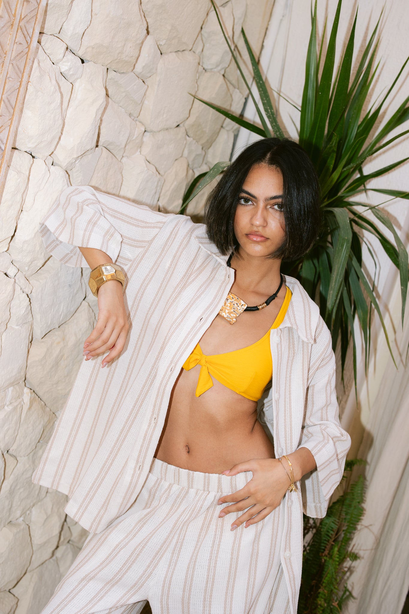 Striped Shirt - Beige