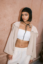 Textured Trousers - Beige