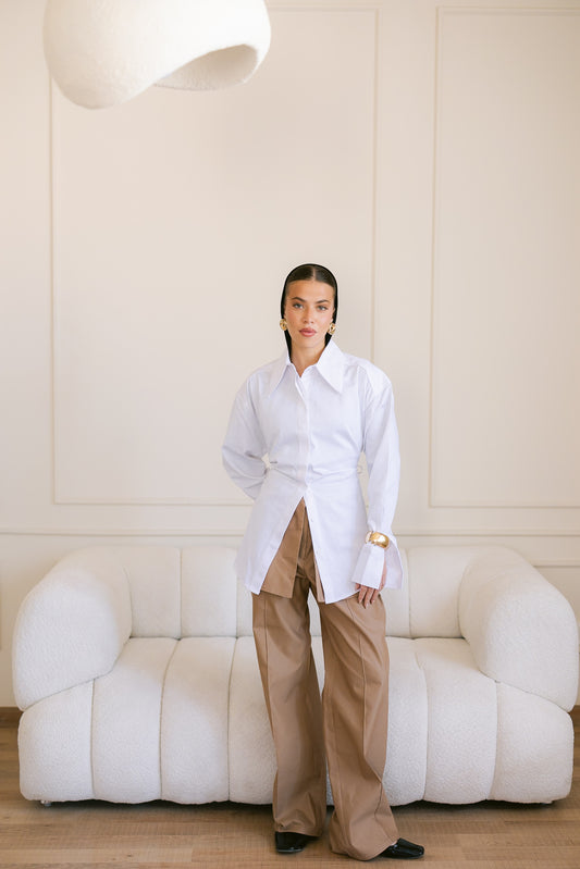 Dad Fitted Shirt - White