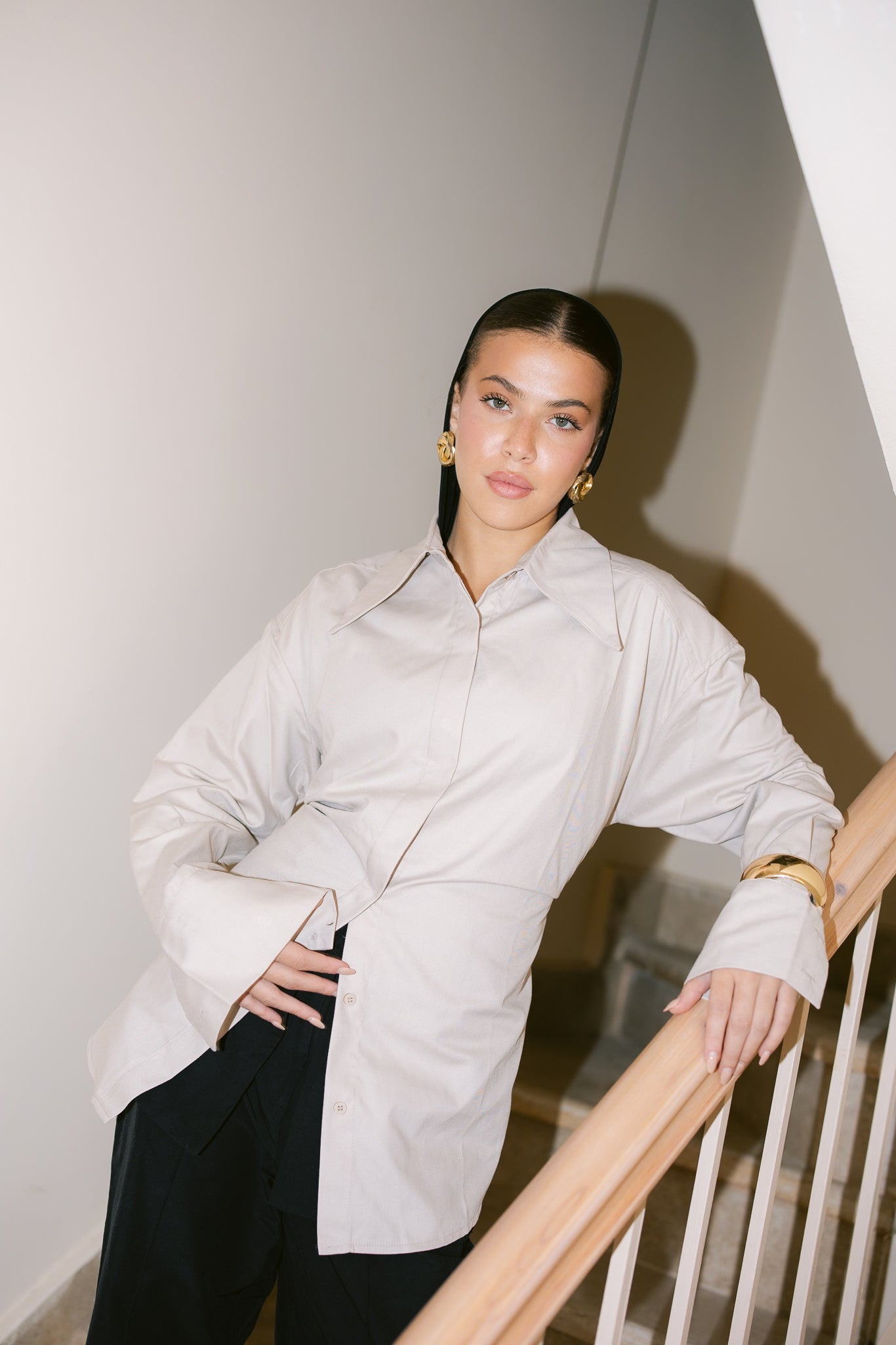 Dad Fitted Shirt - Beige