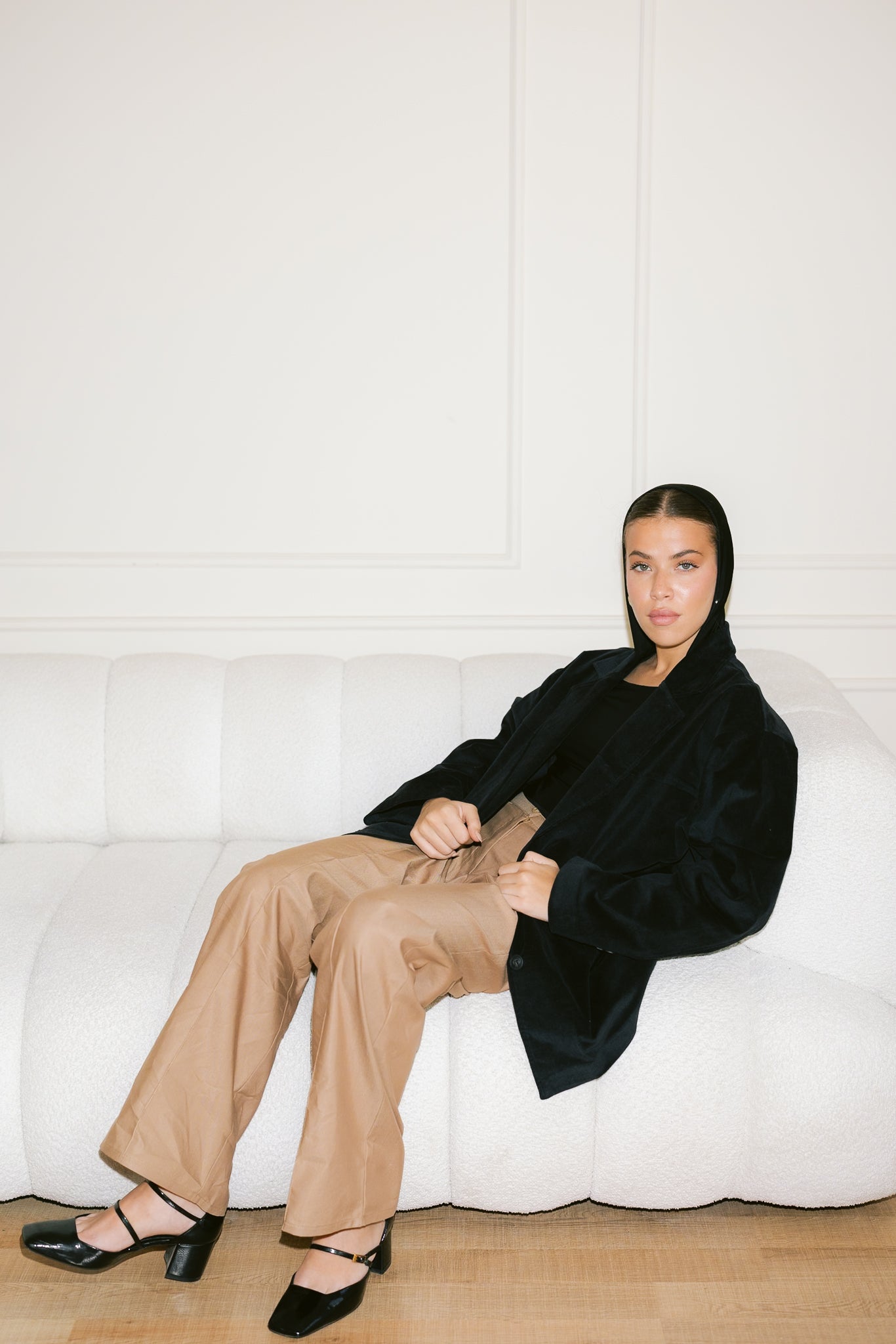 Oversized Suede Blazer - Black