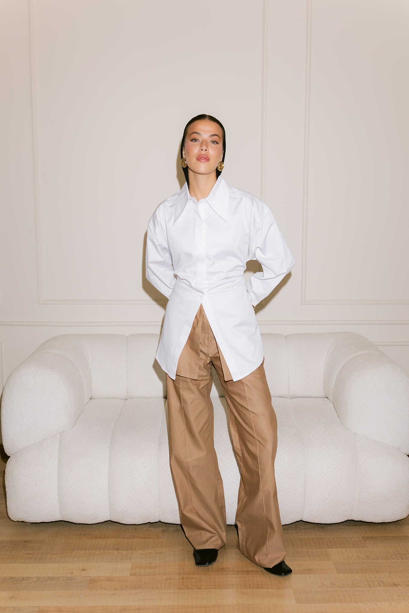 Dad Fitted Shirt - White
