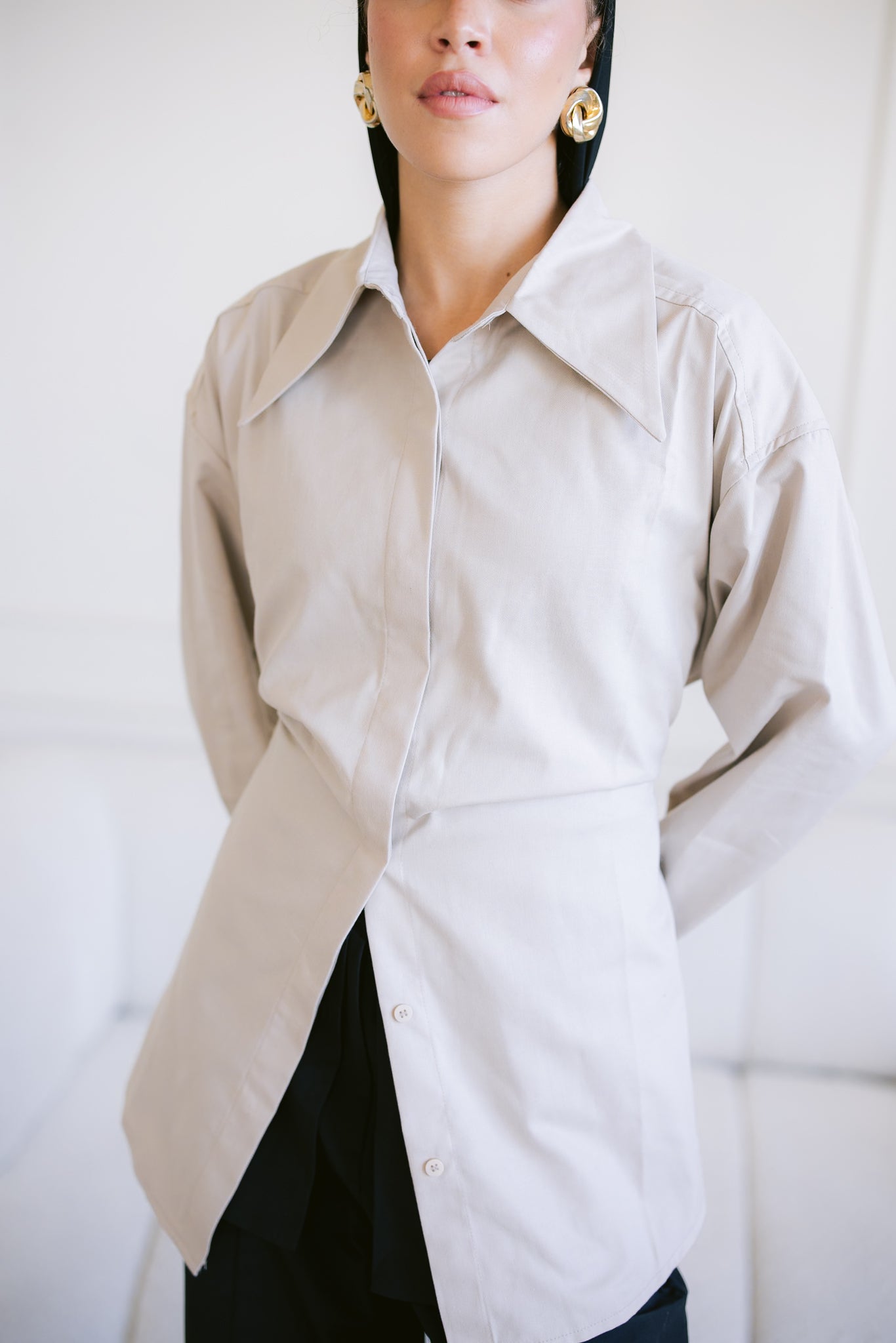 Dad Fitted Shirt - Beige