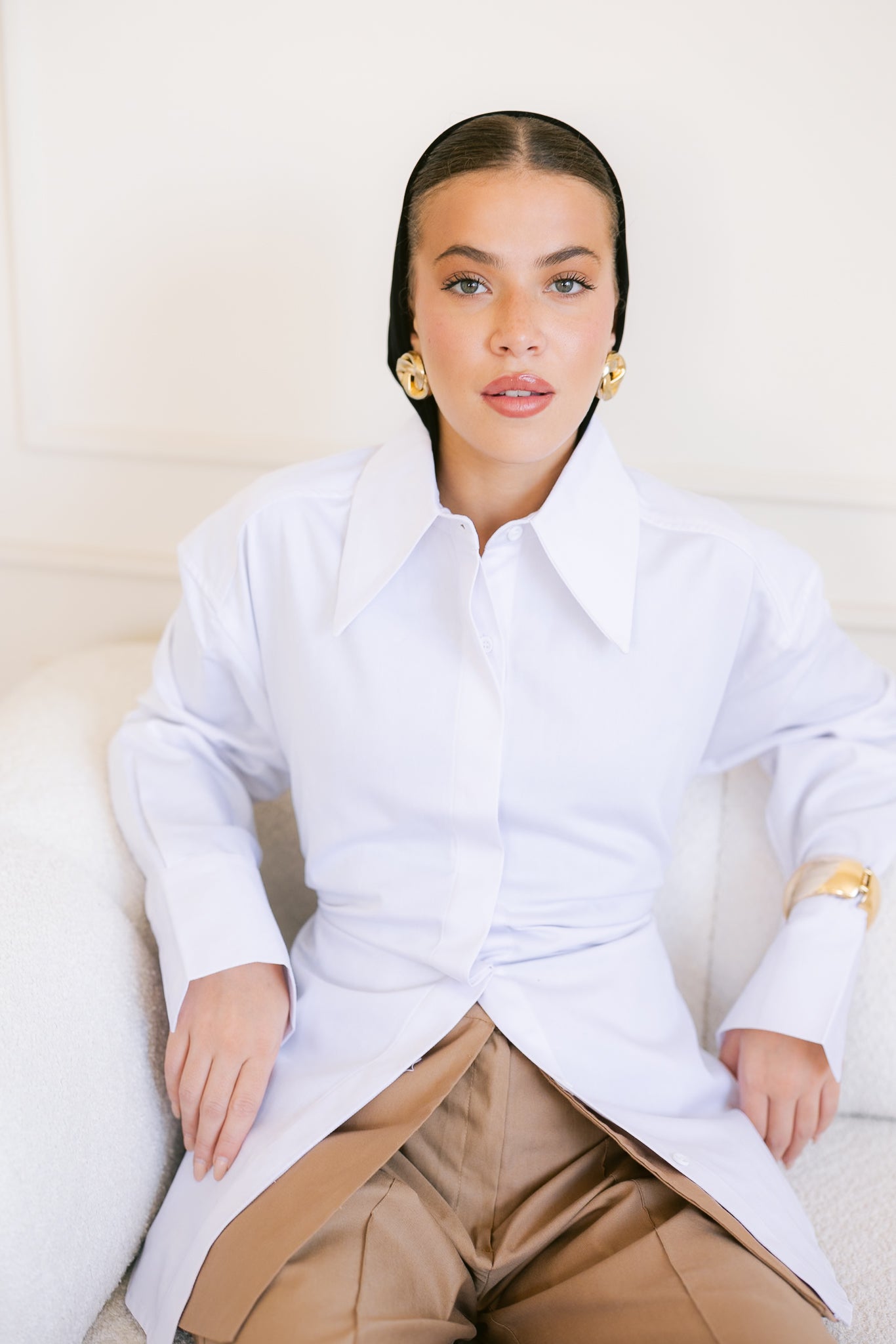 Dad Fitted Shirt - White