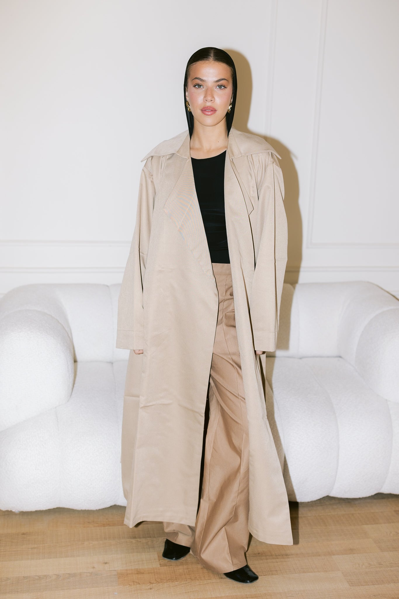 Flowing Trench Coat - Coffee