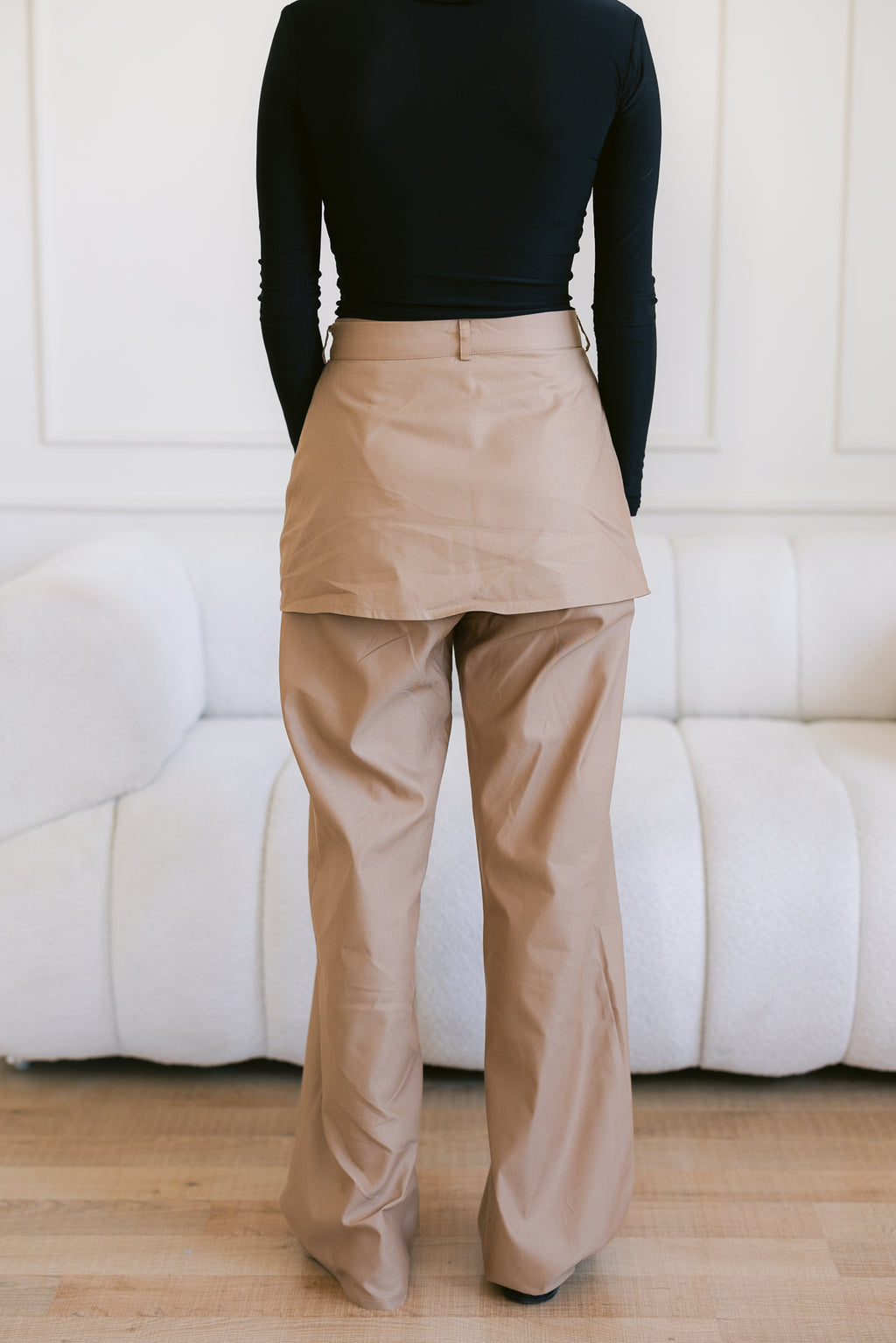 Skirt Layered Pants - Toffee