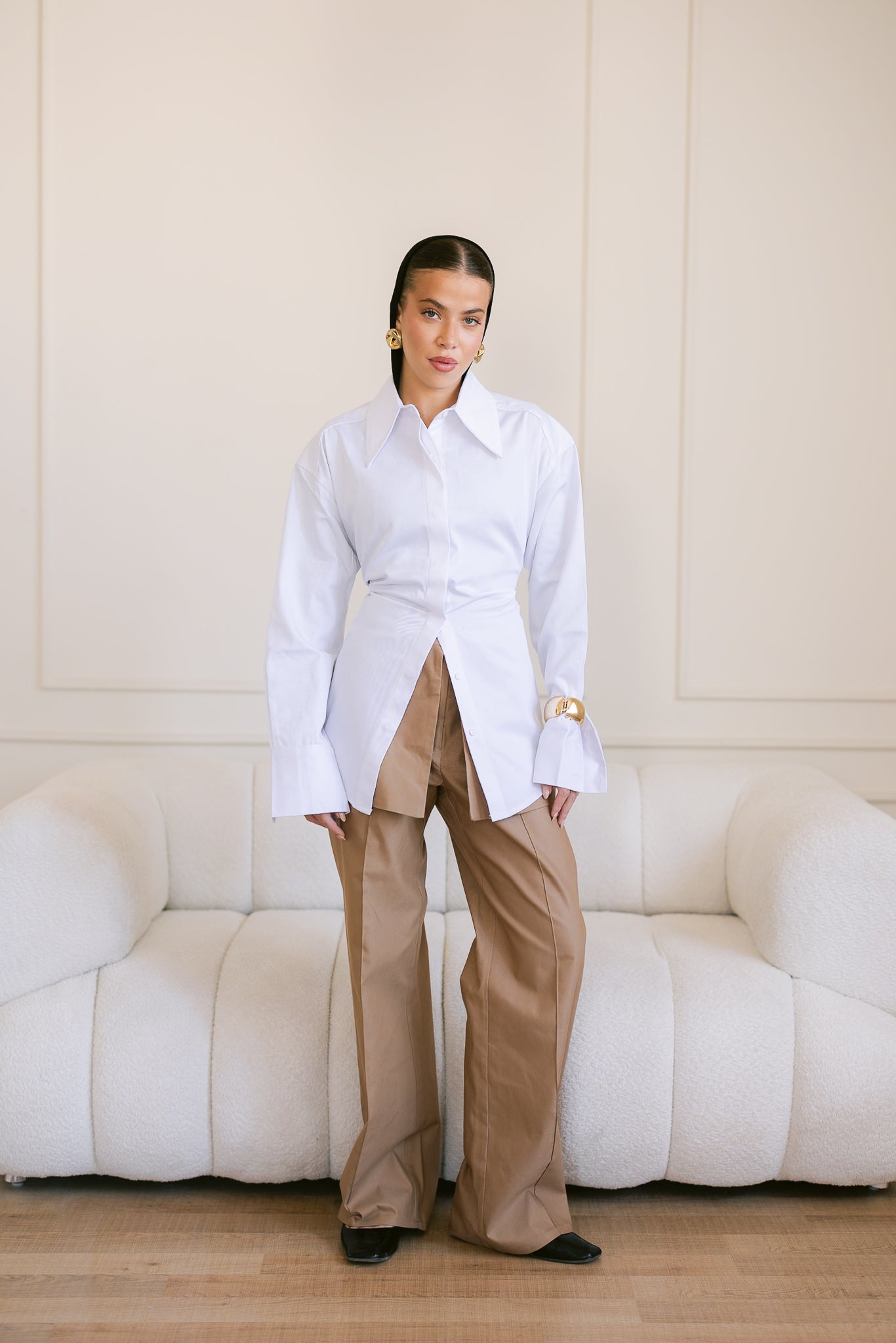 Dad Fitted Shirt - White