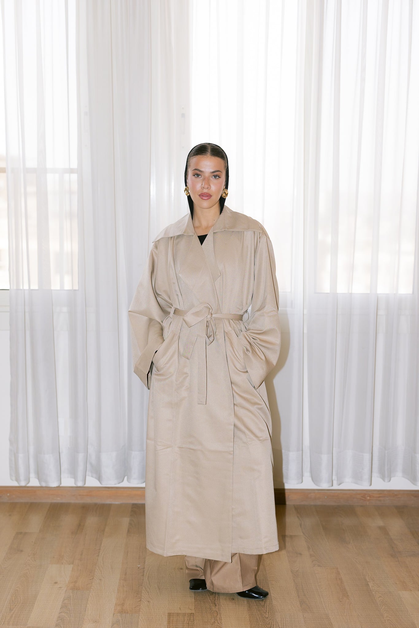 Flowing Trench Coat - Coffee
