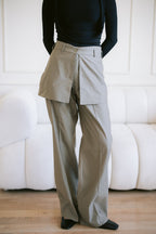 Skirt Layered Pants - Khaki