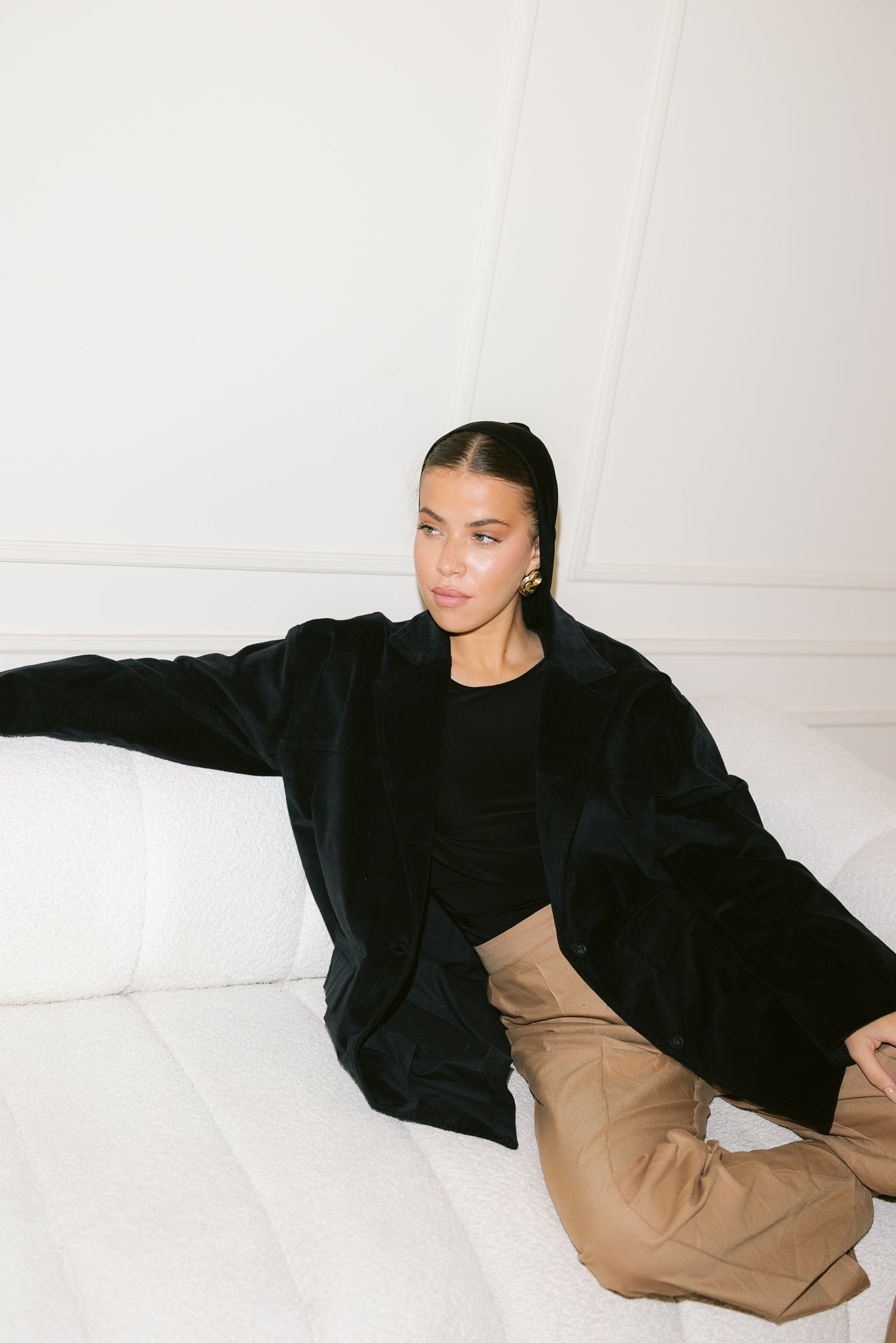 Oversized Suede Blazer - Black