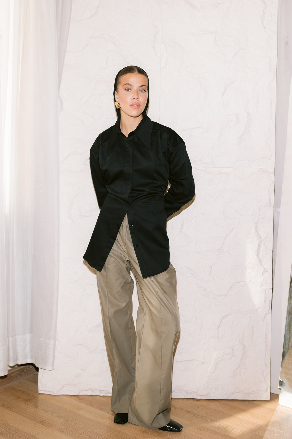 Skirt Layered Pants - Khaki