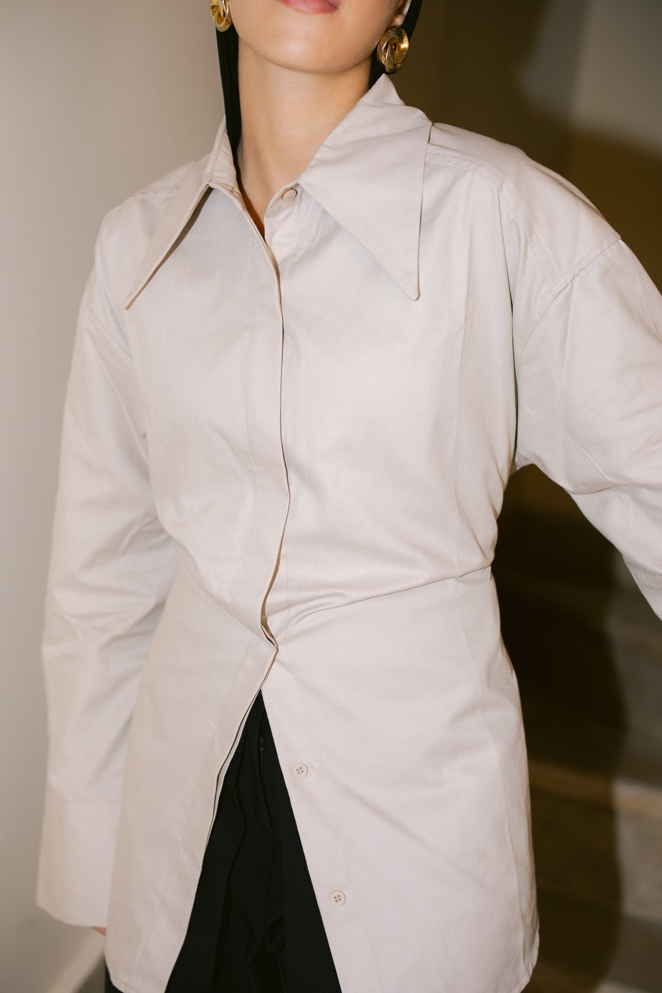 Dad Fitted Shirt - Beige