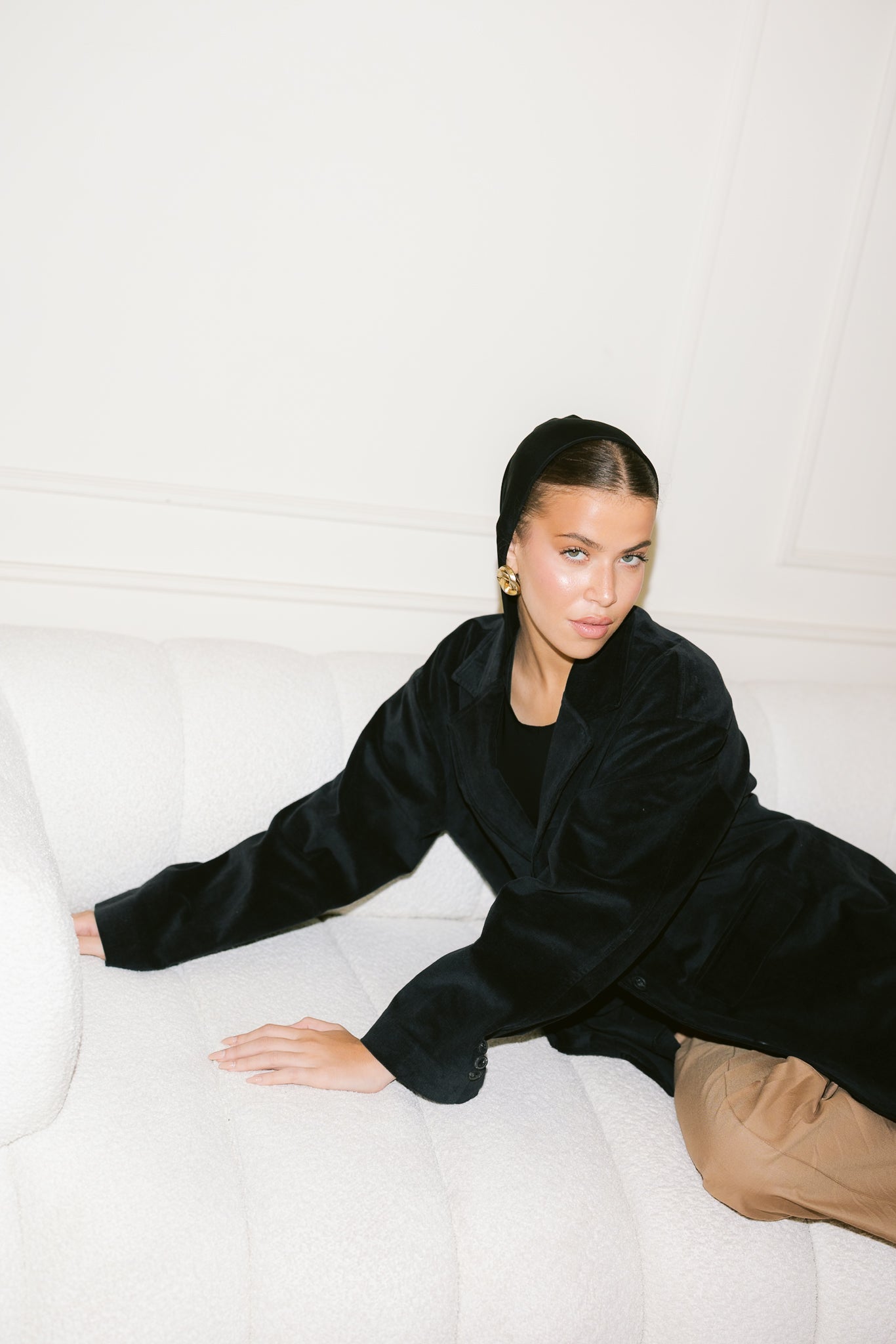 Oversized Suede Blazer - Black