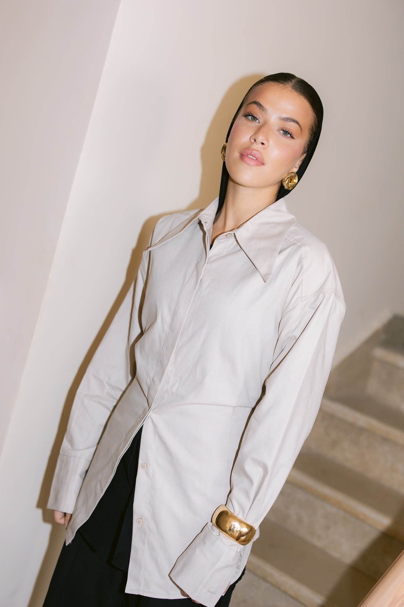 Dad Fitted Shirt - Beige