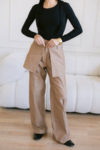 Skirt Layered Pants - Toffee